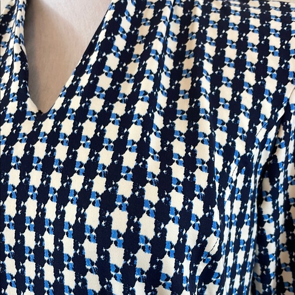 J McLaughlin Catalina Elegant Blue and White Checkered Dress small - Picture 3 of 9